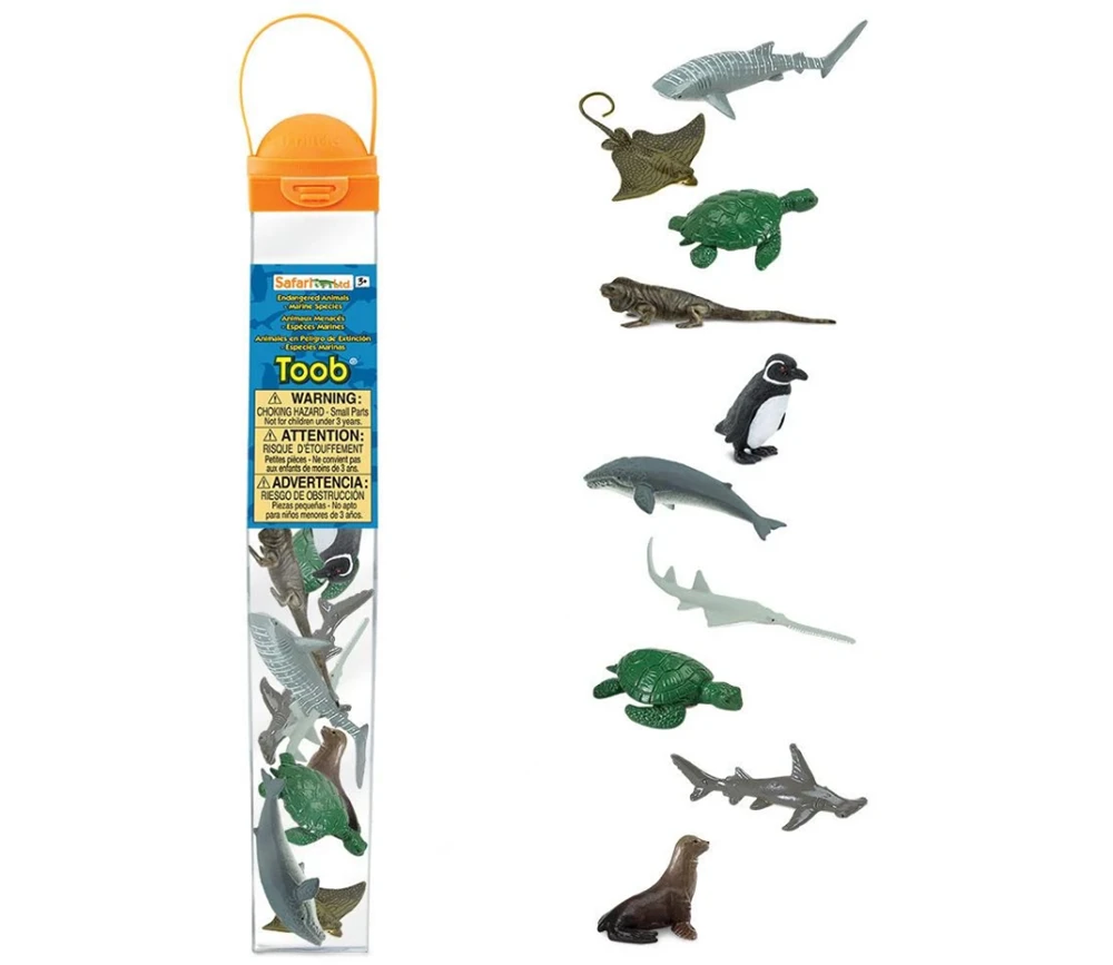 10 Animaux En Danger - Espèces Marines Menacées Dans Un Tube De Rangement