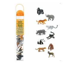 10 Animaux En Danger - Espèces Terrestres Menacées Dans Un Tube De Rangement