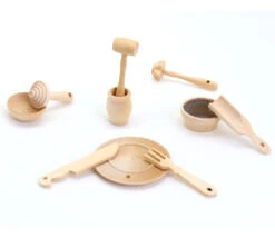 10 Miniatures En Bois Ustensiles Cuisine