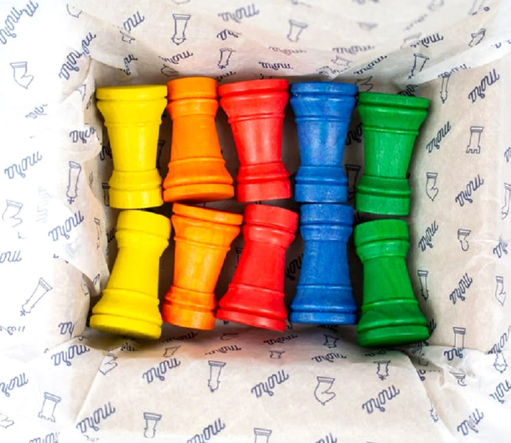 10 Pions Tours échec 5 Cm Multicolores En Bois – Image 5