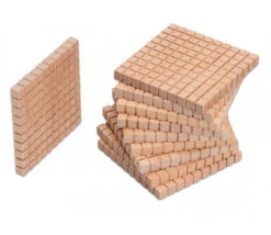 10 Plaques 10 X 10 X 1 Cm - Barres Centaines Base 10 Bois Naturel