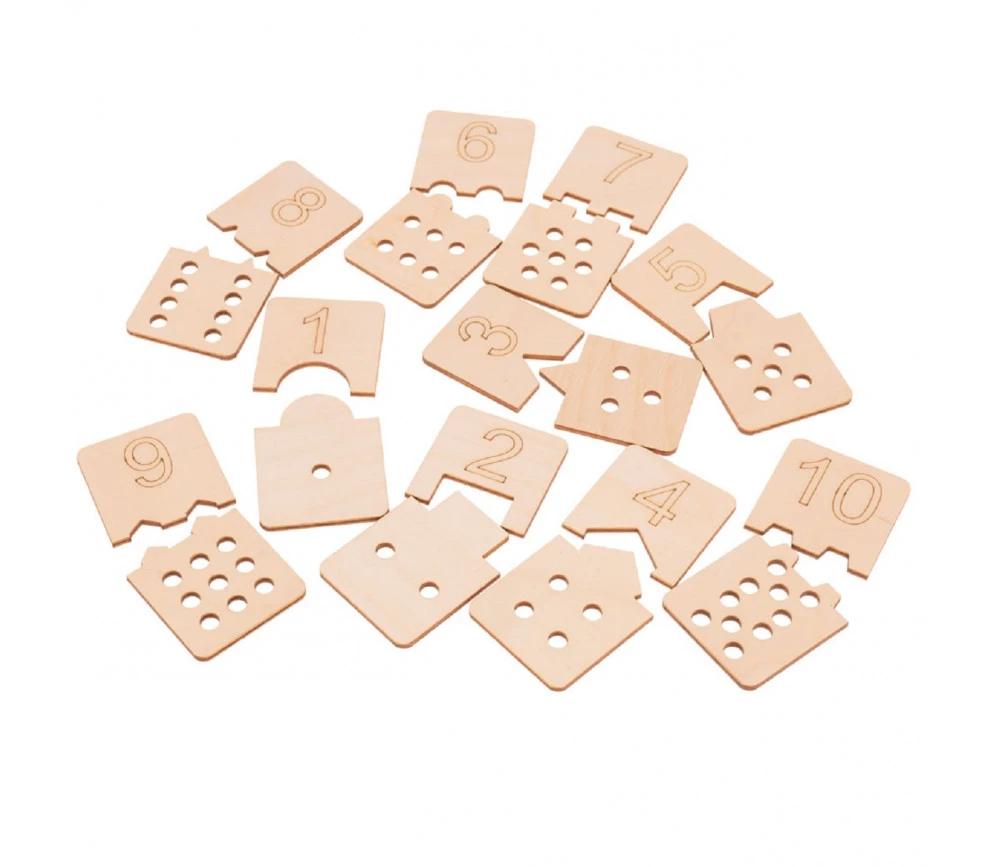 10 Puzzles Des Chiffres - 2 Pièces à Assembler