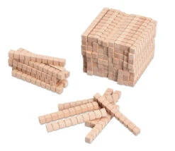 100 Réglettes 10 X 1 X 1 Cm - Barres Dizaines Base 10 Bois Naturel -