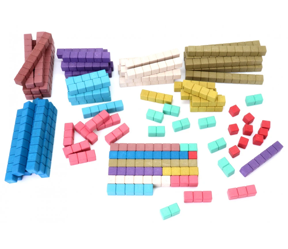 100 Réglettes Bois Rewood 10 Couleurs Montessori 1 à 10 Cm Avec Section Unité – Image 2
