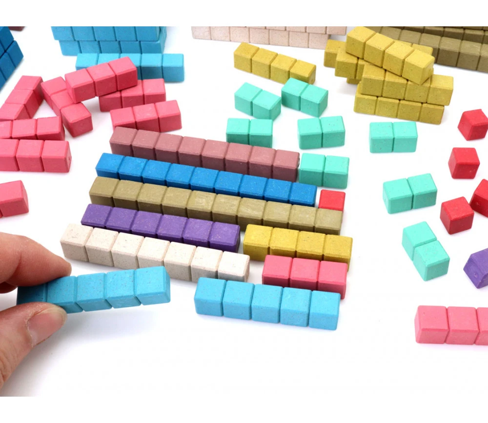 100 Réglettes Bois Rewood 10 Couleurs Montessori 1 à 10 Cm Avec Section Unité – Image 3