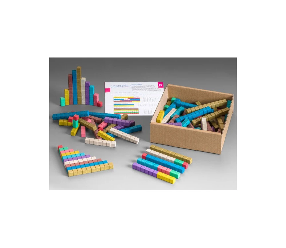 100 Réglettes Bois Rewood 10 Couleurs Montessori 1 à 10 Cm Avec Section Unité – Image 6