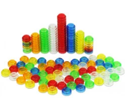 1000 Pions Empilables Couleurs Translucides 20 X 10 Mm Multicolores