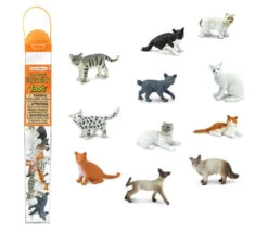 11 Figurines Chats Dans Un Tube De Rangement