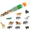 12 Animaux Sauvages SAVANE Dans Un Tube De Rangement