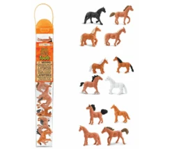 12 Figurines Chevaux Dans Un Tube De Rangement