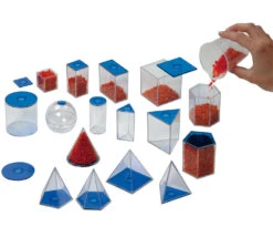 17 Volumes Géométriques Plastique Translucide 5.6 Cm - Solides à Remplir