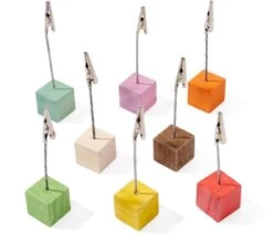 18 Supports Cubes Avec Clip - Porte Cartes Et Photos