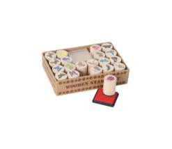 20 Mini Tampons Thème Nature + 1 Tampon Encreur Coloré