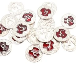 22 Pièces Métal Et émail Rouge RPG Spell Tokens