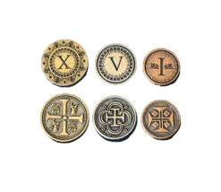 30 Pièces Médiévales Métal UNITS I V X