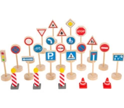 25 Panneaux De Signalisation En Bois (hauteur 10.8 Cm)