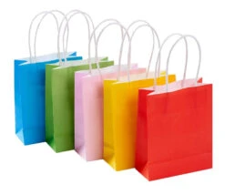 25 Sacs Colorés En Papier Avec Anse à Garnir