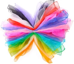 32 Foulards De Jonglage Colorés 60 X 60 Cm