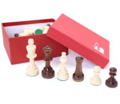 32 Pièces échecs Bois Lestées T5 - Roi 9 Cm