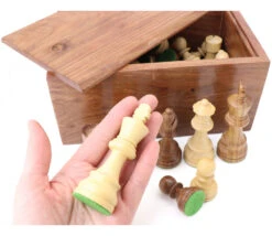 32 Pièces échecs Bois T5 LESTEES 95 Mm + Coffret Bois