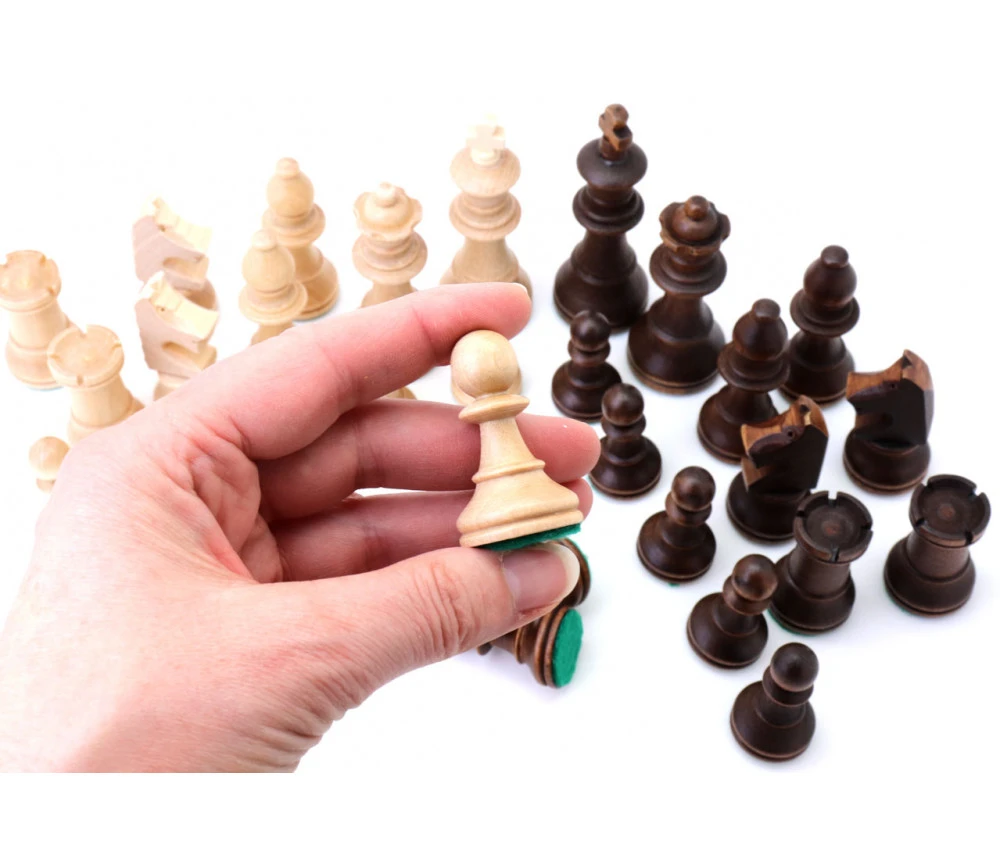 32 Pièces échecs Bois T5 LESTEES 95 Mm En Sac Tissu – Image 3