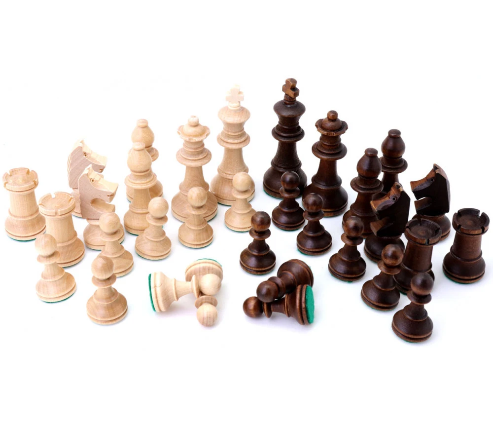 32 Pièces échecs Bois T5 LESTEES 95 Mm En Sac Tissu