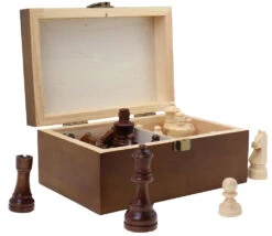 32 Pièces échecs T3 Lestées + Coffret En Bois
