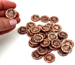 35 Pièces Métal Cuivrées Pour Jeu L'Antre Du Roi De La Montagne