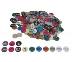 352 Jetons Numérotés De 0.001 à 1000000 Et Fractions En Carton