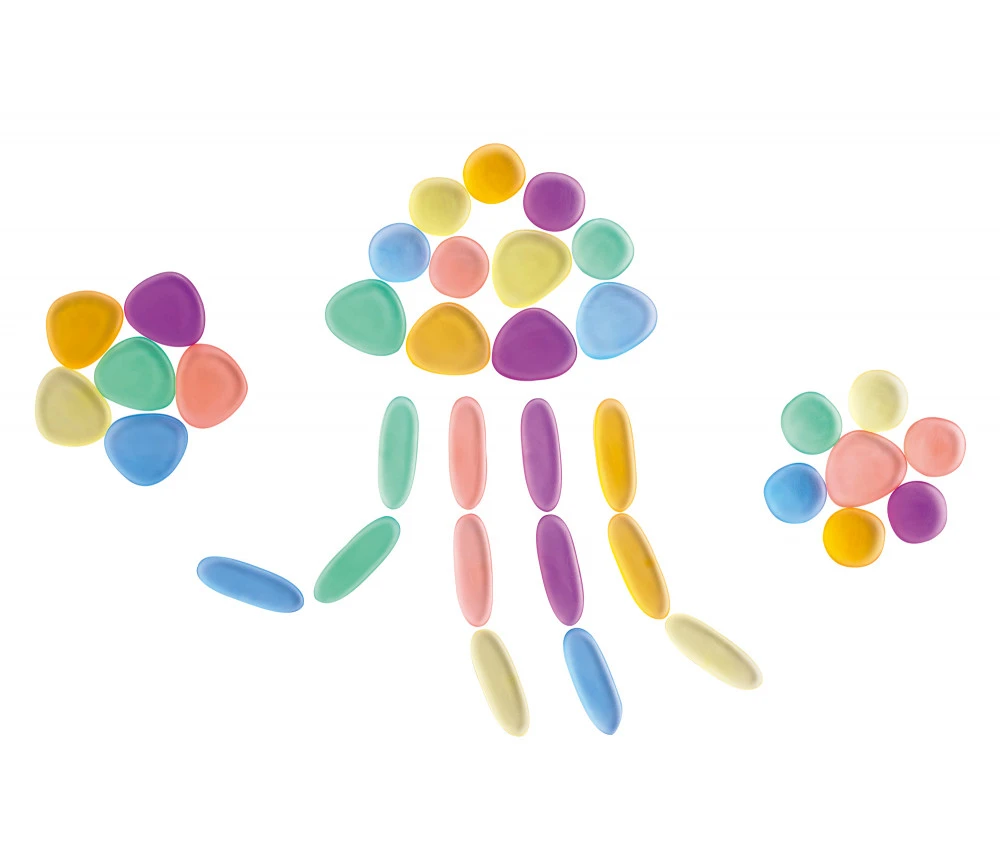 36 Galets Translucides Couleurs Pastel 5 Cm – Image 2