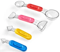 4 Cuillères Doseuses Mesures Fractions Colorées