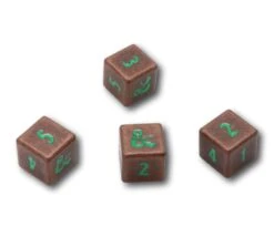 4 Dés Métal Donjons & Dragons D6 Chiffres Verts