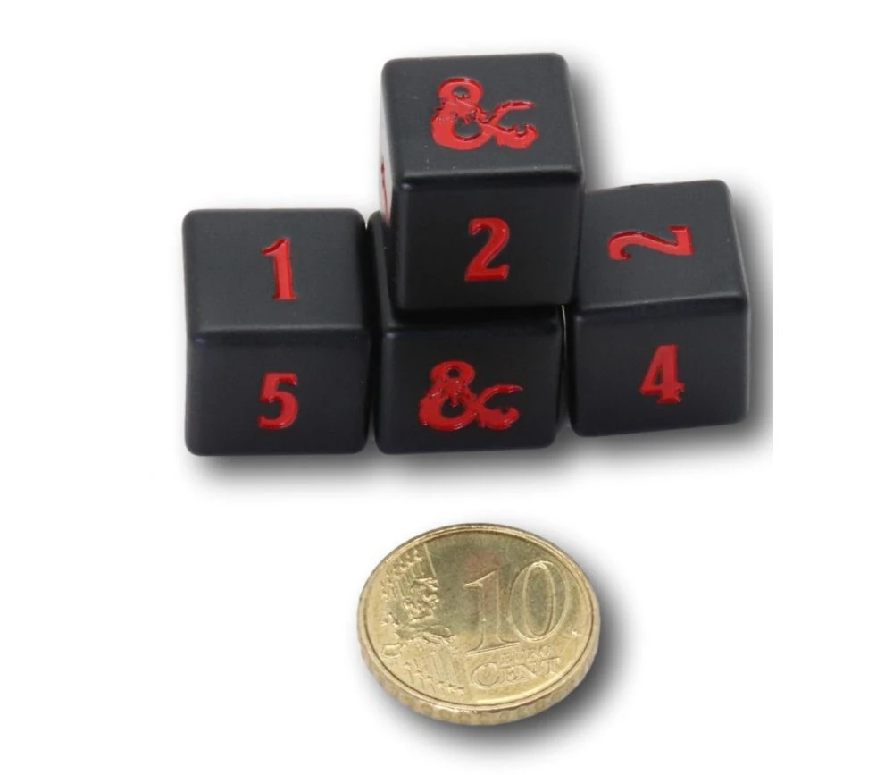 4 Dés Métal Noir 6 Faces Donjons & Dragons – Image 4