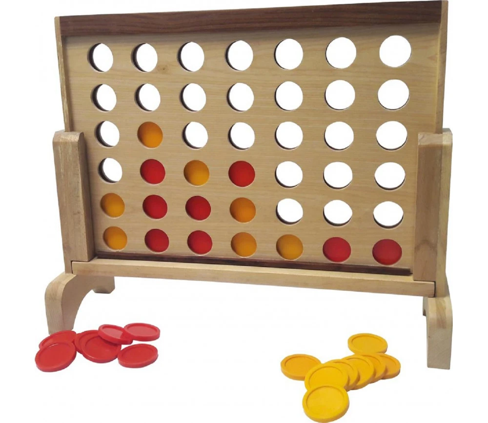 4 En Ligne XXL En Bois - Jeu Géant 80 X 70 Cm