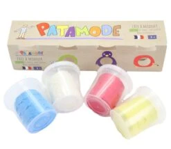 4 Pots Pâte à Modeler Végétale Naturelle 4 Couleurs Primaires