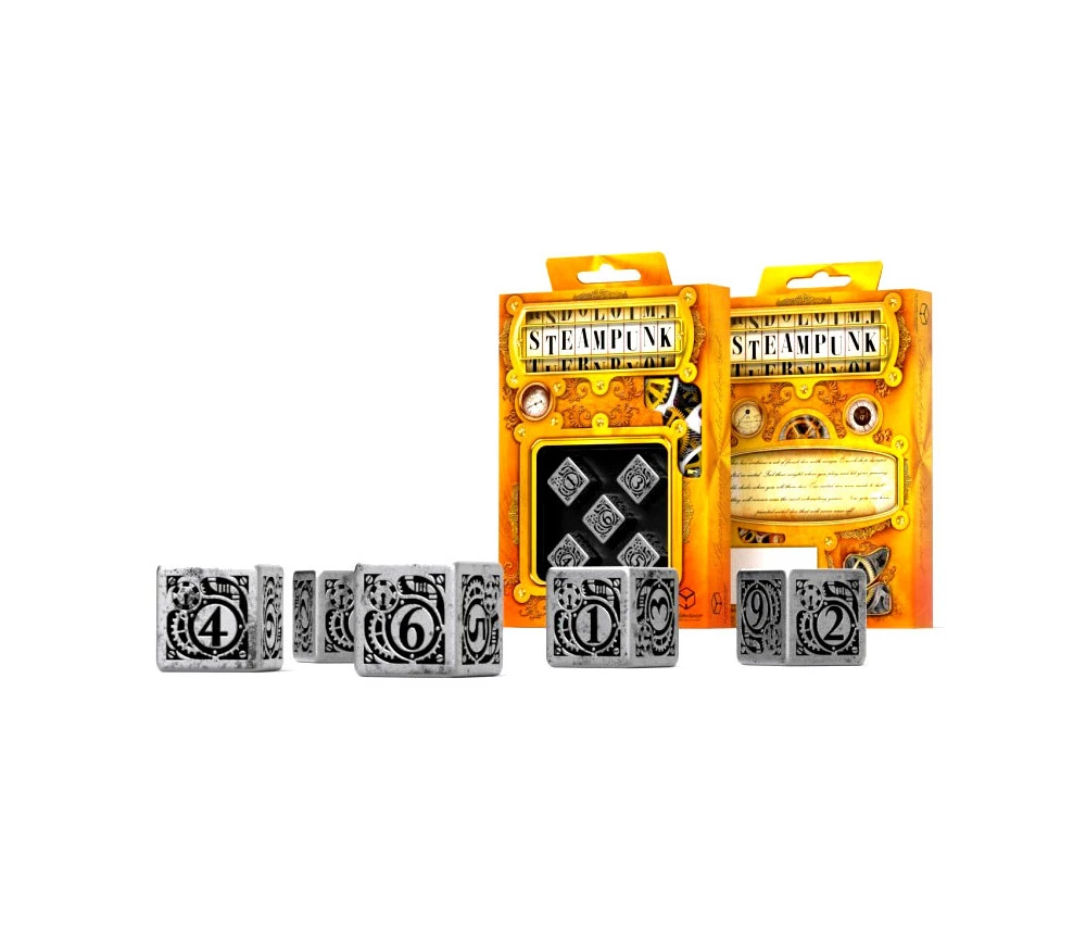 5 Dés En Métal D6 Style Steampunk 16 Mm – Image 2
