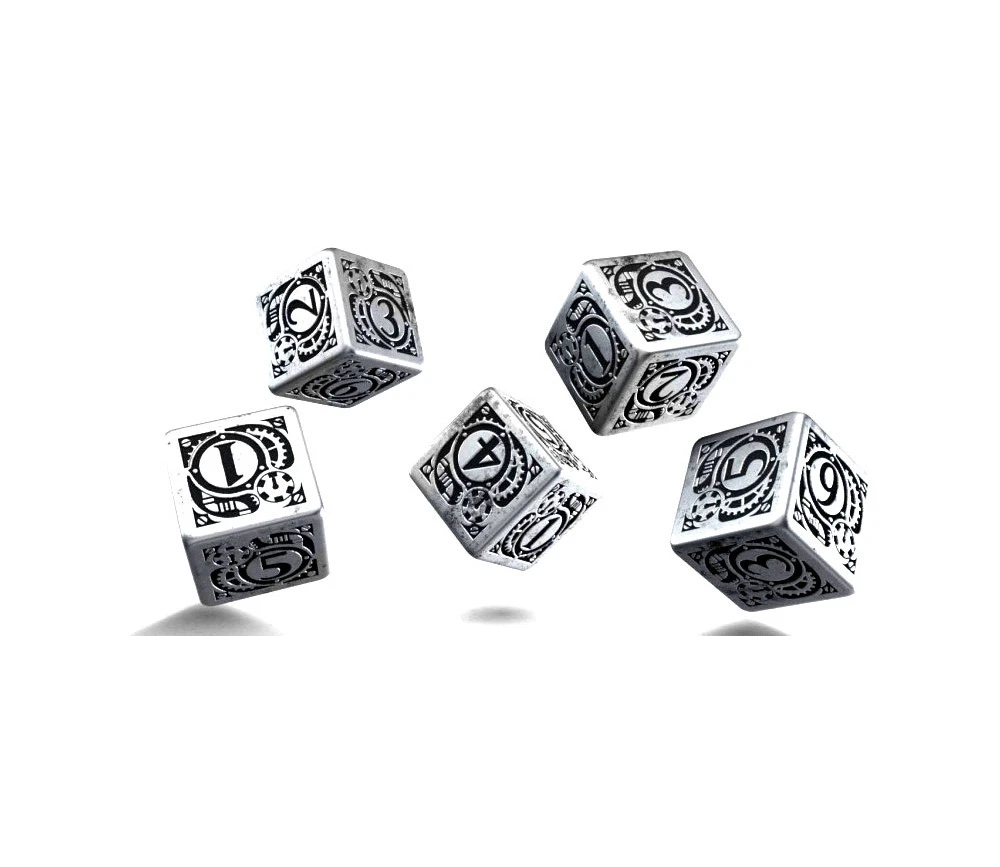 5 Dés En Métal D6 Style Steampunk 16 Mm