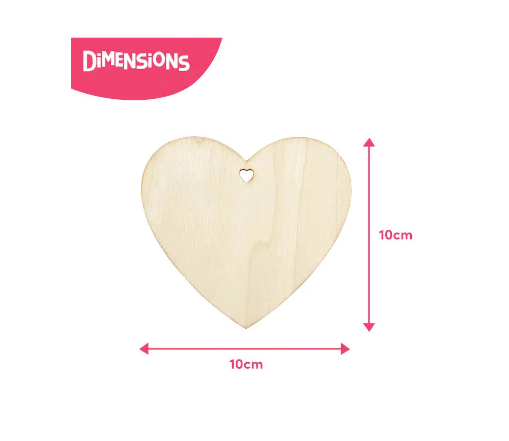 50 Cœurs En Bois à Personnaliser Plats 10 Cm – Image 2