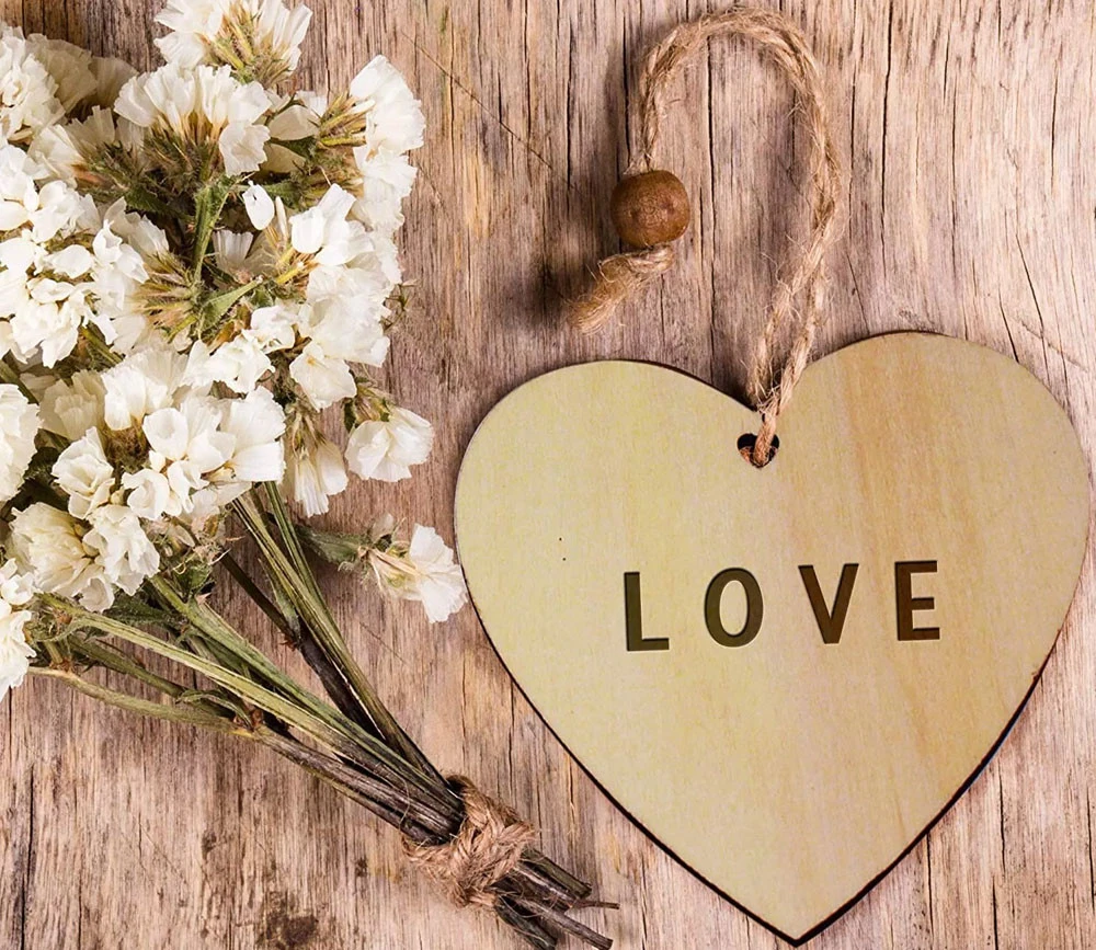 50 Cœurs En Bois à Personnaliser Plats 10 Cm – Image 4