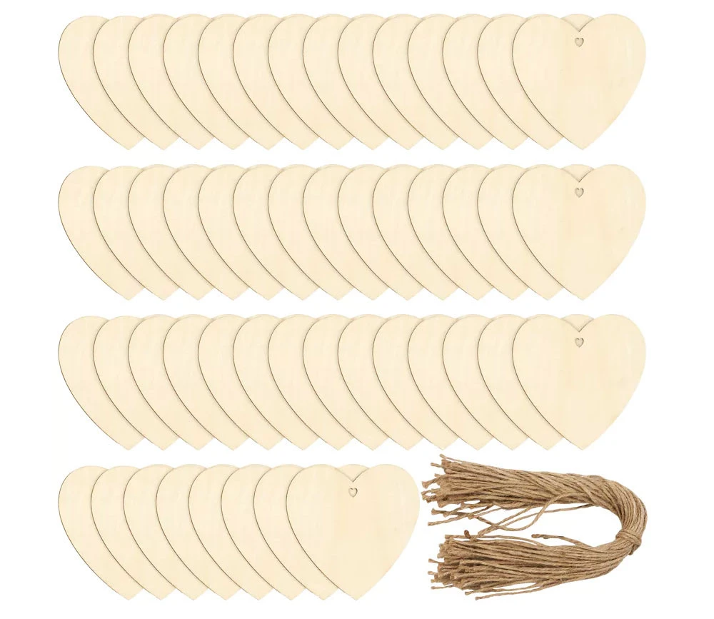 50 Cœurs En Bois à Personnaliser Plats 10 Cm – Image 5