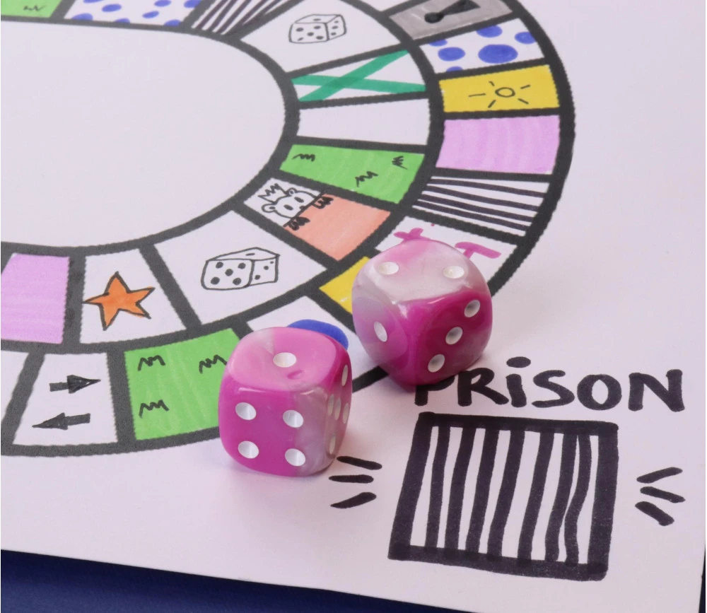 50 Dés Roses Perlés Nacrés 16 Mm Avec Points 1 à 6 – Image 2