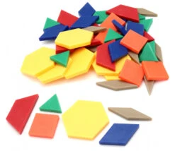 50 Formes Géométriques Blocs Logiques Plastique Coloré