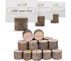 50 Porte Cartes Rondins En Bois - Ø 30 Mm