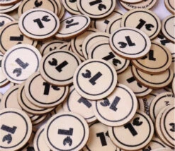 500 Jetons En Bois 1 € - 2.5 Cm