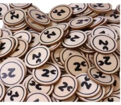 500 Jetons En Bois 2 € - 2.5 Cm