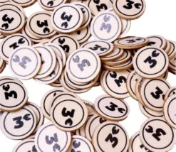 500 Jetons En Bois 3 € - 2.5 Cm