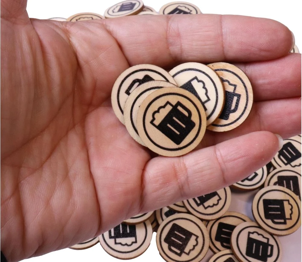 500 Jetons En Bois Bière - 2.5 Cm – Image 2