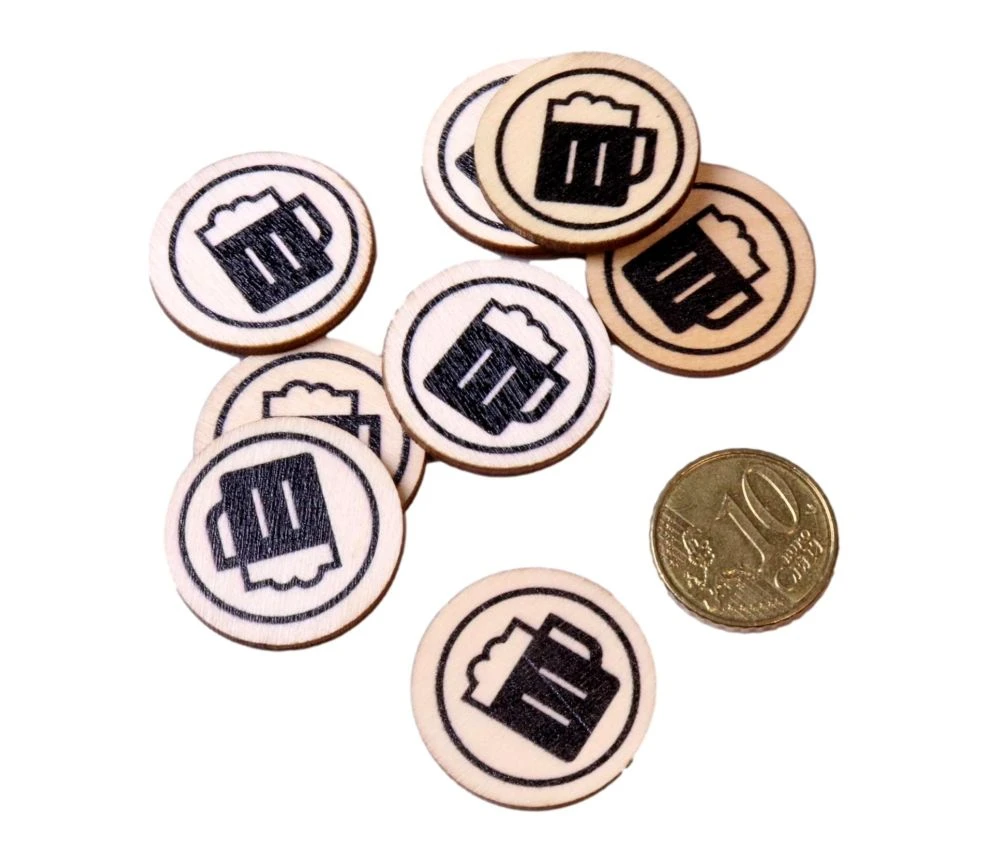 500 Jetons En Bois Bière - 2.5 Cm – Image 3