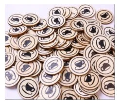 500 Jetons En Bois Café - 2.5 Cm