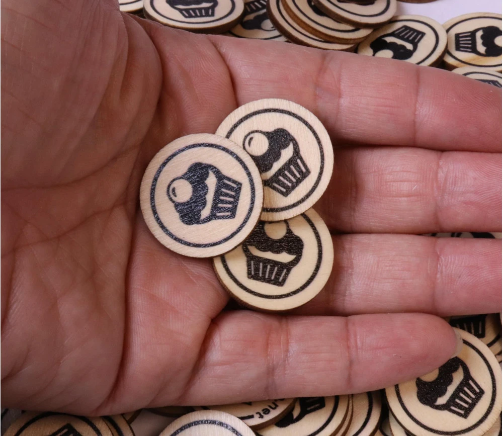 500 Jetons En Bois Dessert - 2.5 Cm – Image 2